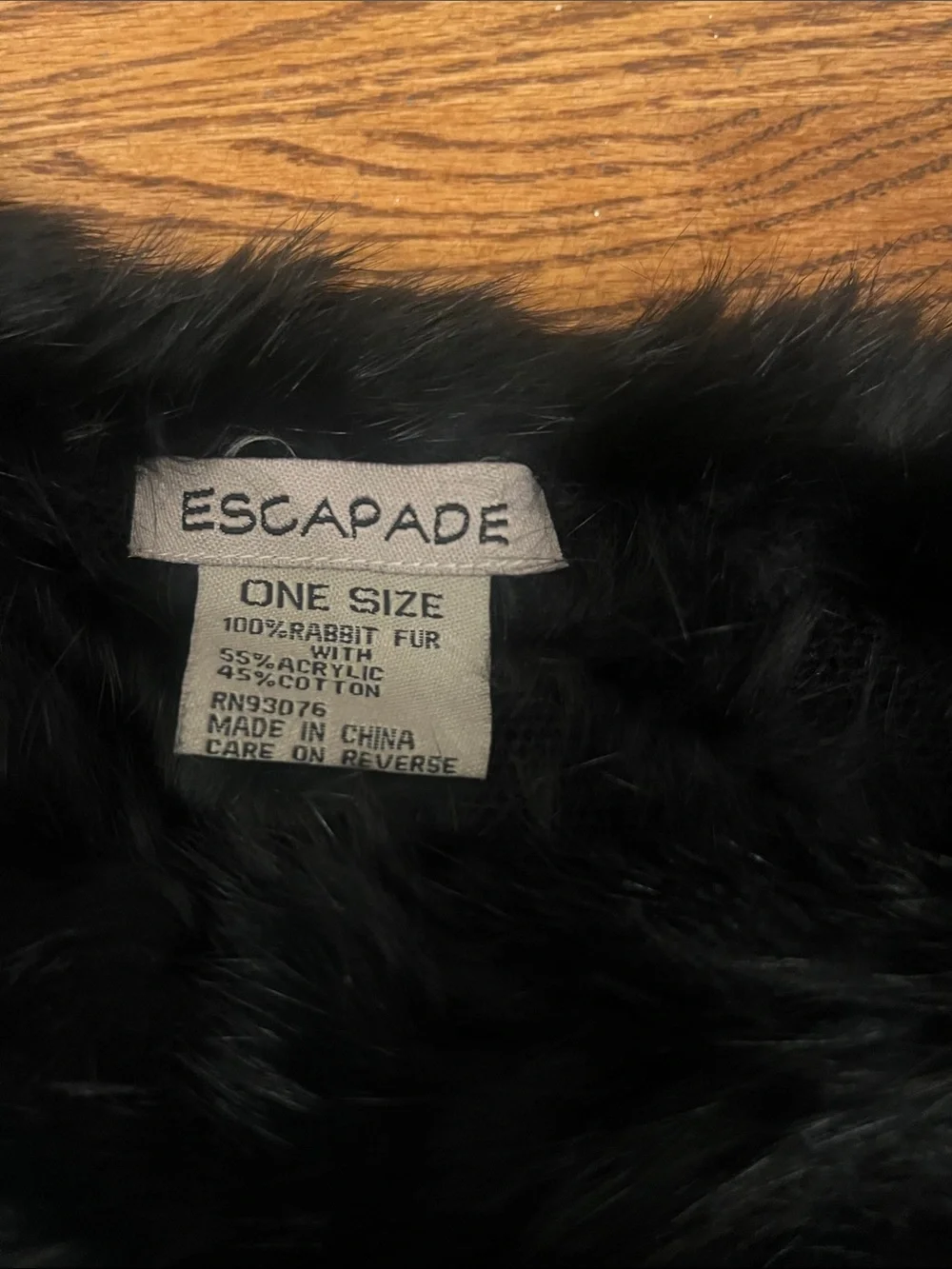 Black Genuine Rabbit Fur Poncho
